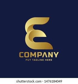 
Creative business golden letter initial E logo collection
