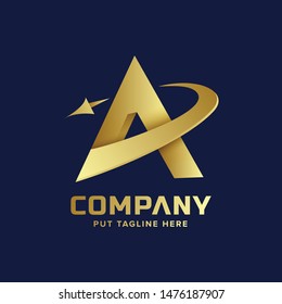 Creative business golden letter initial A logo collection