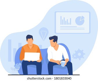 Creative business graphic vector illustration, company engaged in column graph joint construction, career awakening to success, flat color illustration, business analysis