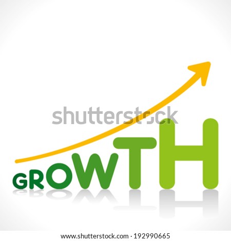 creative business growth graphics design with growth word design concept vector