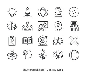 Creative business hand drawn doodle sketch style line icons. Vector illustration.