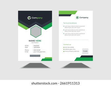 Plantilla creativa de la tarjeta de identificación del negocio. Diseño moderno colorido de la tarjeta de la identificación del Profesional