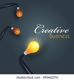 Creative Business Idea Concept, Bulbs Illustration, Infographics Background Design