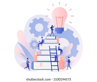 Creative business idea, content development, brainstorming concept. Modern flat cartoon style. Vector illustration