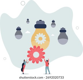 Creative business idea, implementation of innovation.life and employment of people.