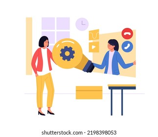 Creativa idea de negocio, nuevo lanzamiento de start up. Ejemplo de diseño de inicio y lanzamiento de empresas de ideas de vector