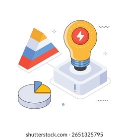 Ilustração Isométrica Criativa de Vetor de Ideias de Negócios. Arquivo EPS 10