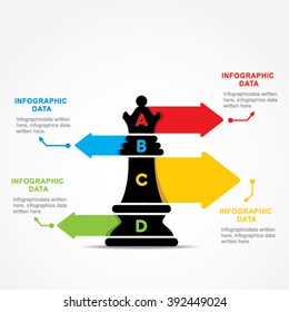 creative business info-graphic by chess queen design vector