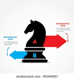 creative business info-graphic by chess Knight design vector