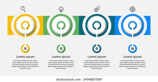 Creative Business infographic  concept with 4 steps or options. For content, flowchart, timeline, workflow, marketing, diagram, info chart, web design. vector illustration.