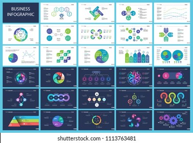 Creative business infographic design for development concept. Can be used for workflow layout, annual report, web design. Process chart, option chart, flowchart, donut chart, organizational graph