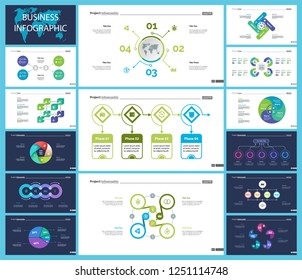 Creative business infographic design for development concept. Can be used for workflow layout, annual report, web design. Process chart, option chart, flowchart, donut chart, organizational graph