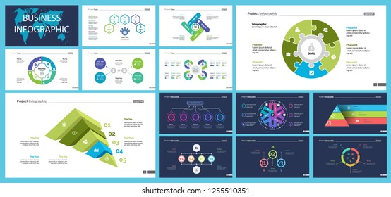Creative business infographic design for development concept. Can be used for workflow layout, annual report, web design. Process chart, option chart, flowchart, donut chart, organizational graph