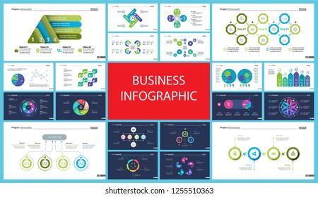 Creative business infographic design for development concept. Can be used for workflow layout, annual report, web design. Process chart, option chart, flowchart, donut chart, organizational graph