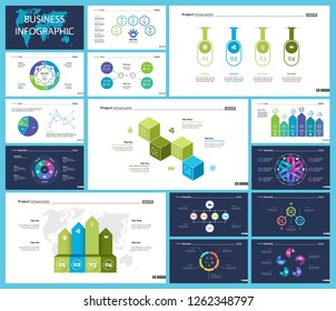 Creative business infographic design for development concept. Can be used for workflow layout, annual report, web design. Process chart, option chart, flowchart, donut chart, organizational graph