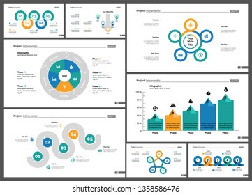 Creative business infographic design for development concept. Can be used for workflow layout, annual report, web design. Process chart, option chart, flowchart, donut chart, organizational graph
