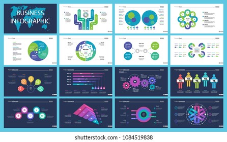 Creative business infographic design for management concept. Can be used for workflow layout, annual report, web design. Process chart, option chart, flowchart, donut chart, comparison, bar graph