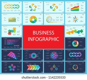 Creative business infographic design for management concept. Can be used for workflow layout, annual report, web design. Process chart, option chart, flowchart, donut chart, comparison, bar graph