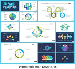 Creative business infographic design for management concept. Can be used for workflow layout, annual report, web design. Process chart, option chart, flowchart, donut chart, comparison, bar graph
