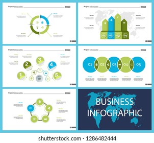 Creative business infographic design for management concept. Can be used for workflow layout, annual report, web design. Process chart, option chart, flowchart, donut chart, comparison, bar graph