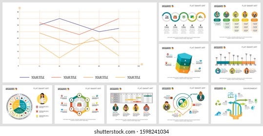 Creative business infographic design set. Can be used for workflow layout, annual report, web design. Business and accounting concept with line, timeline and process charts