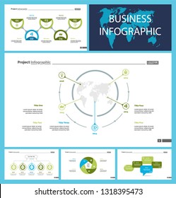 Creative business infographic design for startup concept. Can be used for business project, annual report, web design. Option chart, process chart, organizational chart, donut diagram, flowchart