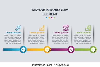 Premium-Vektorgrafik für kreative Business-Infografiken mit Symbolen und Zahlen