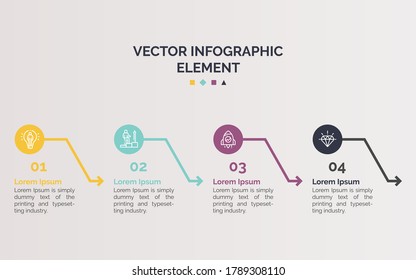 Creative Business Infographic Element Premium Vector With Icon And Number