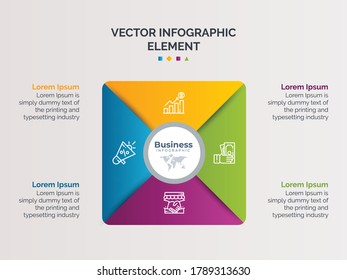 Creative Business Infographic Element Premium Vector With Icon And Number