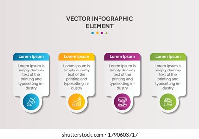Premium-Vektorgrafik kreativer Business-Infografik-Elemente mit Symbol