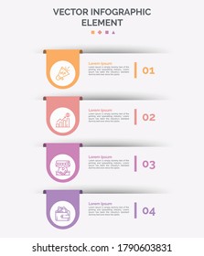 Premium-Vektorgrafik kreativer Business-Infografik-Elemente mit Symbol