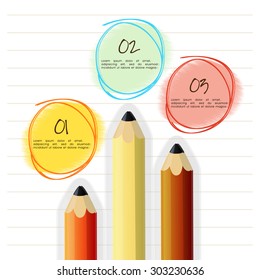 Diseño de infografía de negocios creativo con lápiz.