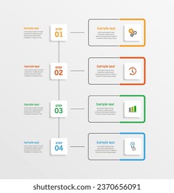 Creative business infographic template with 4 options or steps. Can be used for workflow layout, diagram, annual report, web design