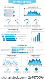 Creative business infographics layout with different statistical bars and graphs.