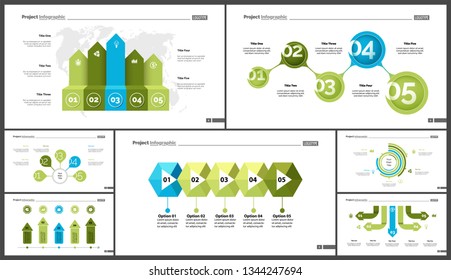 Creative business inforgraphic design set can be used for presentations, annual report, web design. Business concept. Donut, arrow, timeline, process charts, flowchart, comparison graph