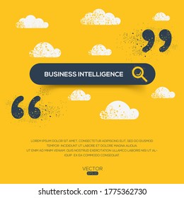 Kreatives (Business Intelligence) Wort in der Suchleiste, Vektorgrafik.	
