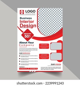 Creative Business Interior Flyer Design. Abstract graphic cover book presentation. Minimal brochure layout and modern report business flyers poster A4 paper.