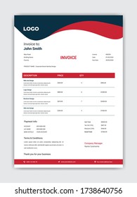 Creative business invoice design for accountants vector template