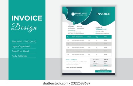 Creative Business Invoice design layout