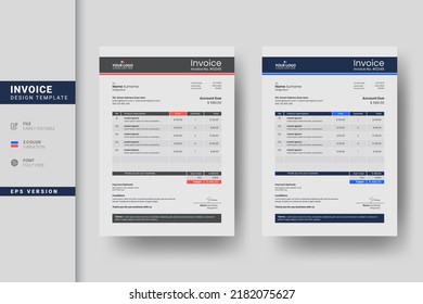 Creative business invoice design template