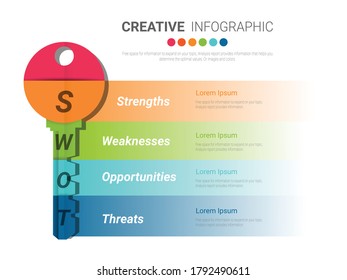 diseño plano de información de clave de negocio creativa para el vector de concepto de información relacionada con el negocio actual