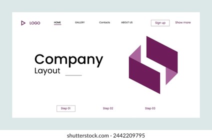 Creative business landing page with colorful shapes