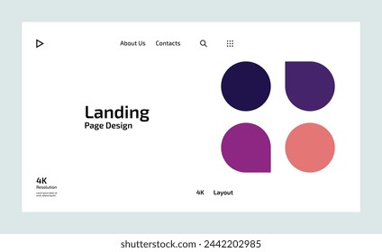 Creative business landing page with multiple color shapes