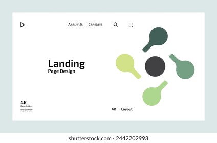 Creative business landing page with multiple color shapes