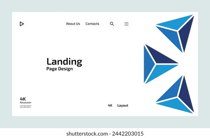 Creative business landing page with multiple color shapes