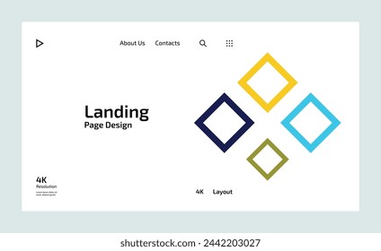 Creative business landing page with multiple color shapes