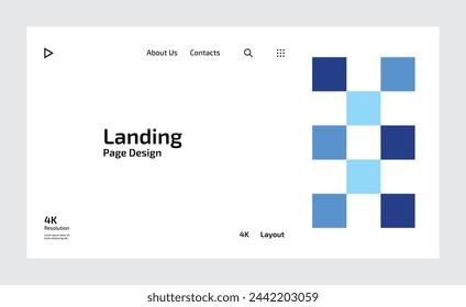 Creative business landing page with multiple color shapes