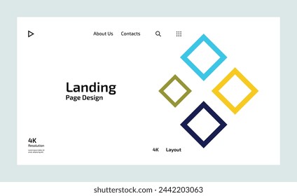 Creative business landing page with multiple color shapes