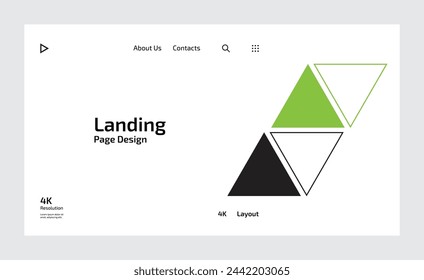 Creative business landing page with multiple color shapes