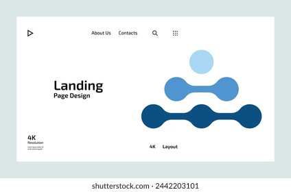 Creative business landing page with multiple color shapes